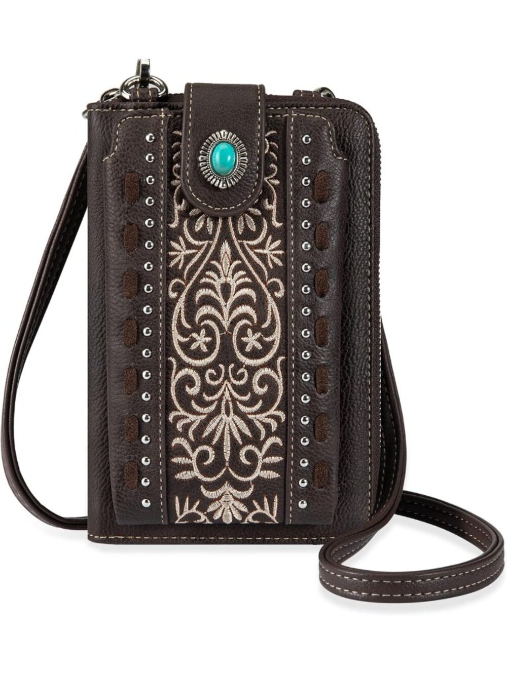 Stylish Western Crossbody Phone Wallet for Women | RFID Blocking, Cash Slots